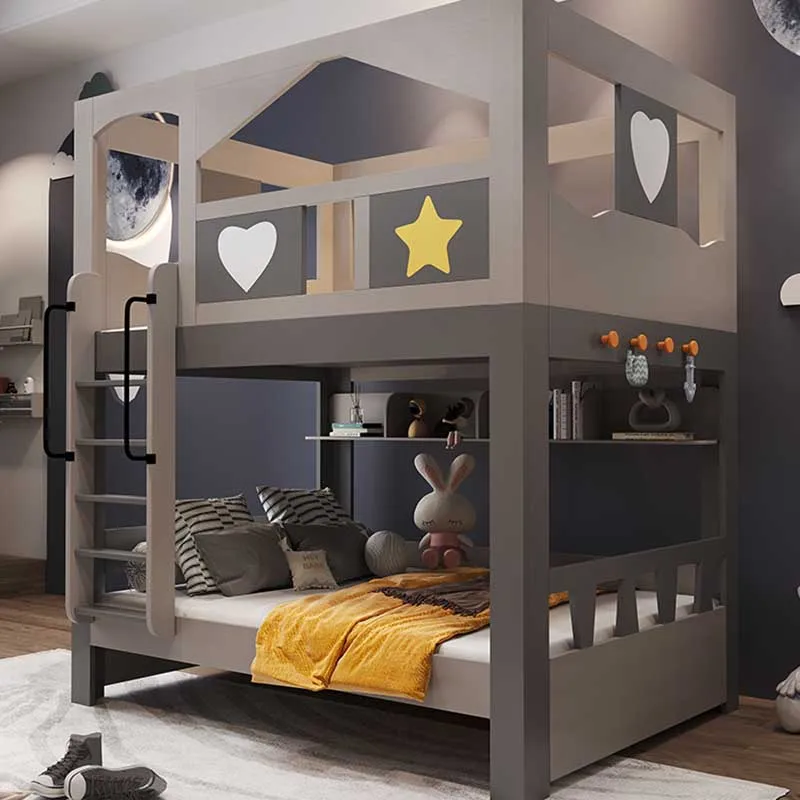 

Modern Children Minimalist Bed Parallel High Student Bunk Wooden Beds Double Layered Mother Child Cama De Casal Furniture