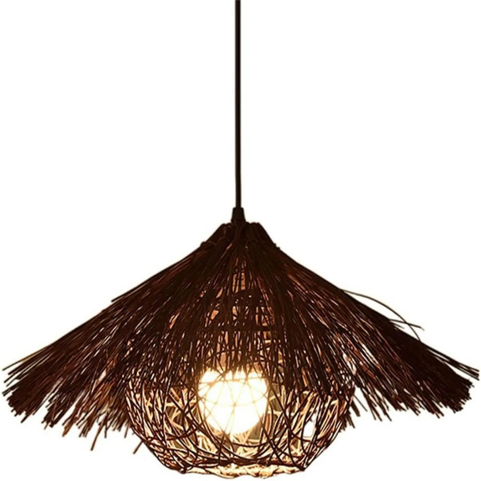 

Creative Woven Lampshade The Retro Style Rattan Shade Of The Handmade Natural Hanging Light For The Bedroom Dining Room Balcony