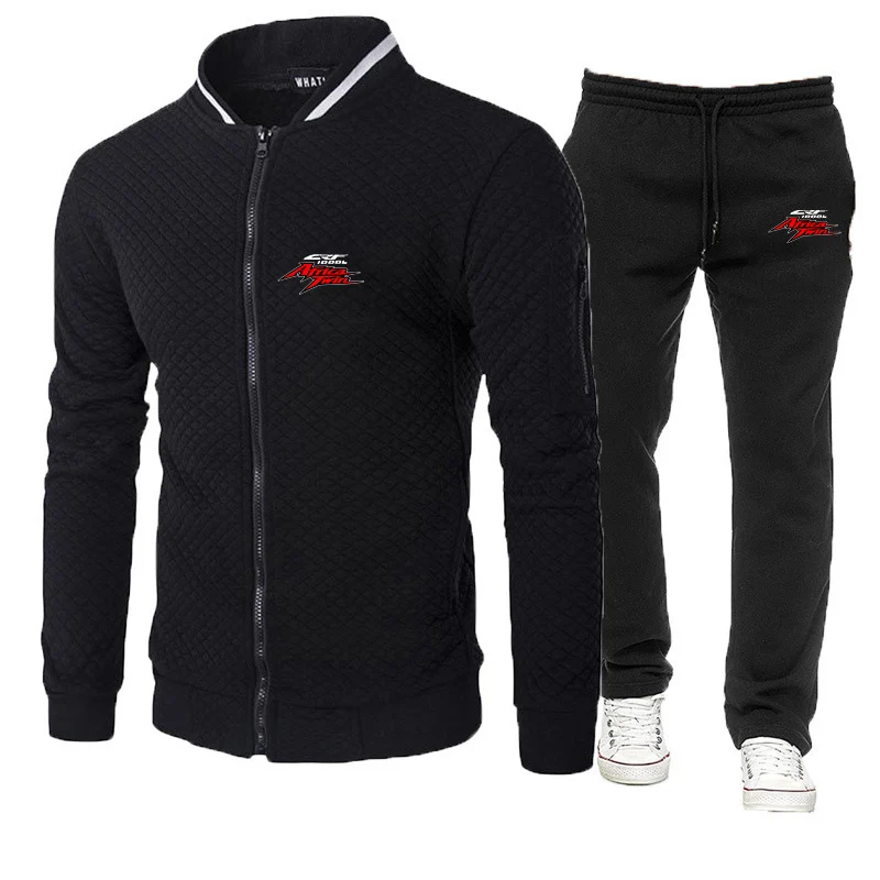Africa Twin Crf 1000 L Crf1000 New Man Spring Slim-fit Suit Round Neck Zip Hoodie Coat+Pants Quality Classic Runing 2 Piece Set