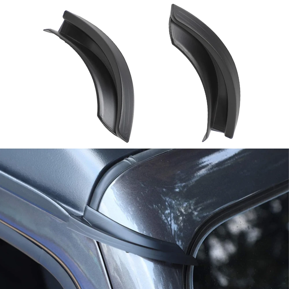 

Удлинители водосточных желобов на крыше автомобиля, 2 шт., наружный канал поворота для дождевой воды для Jeep Wrangler JK Gladiator JT 2/4, двери 2008-2023