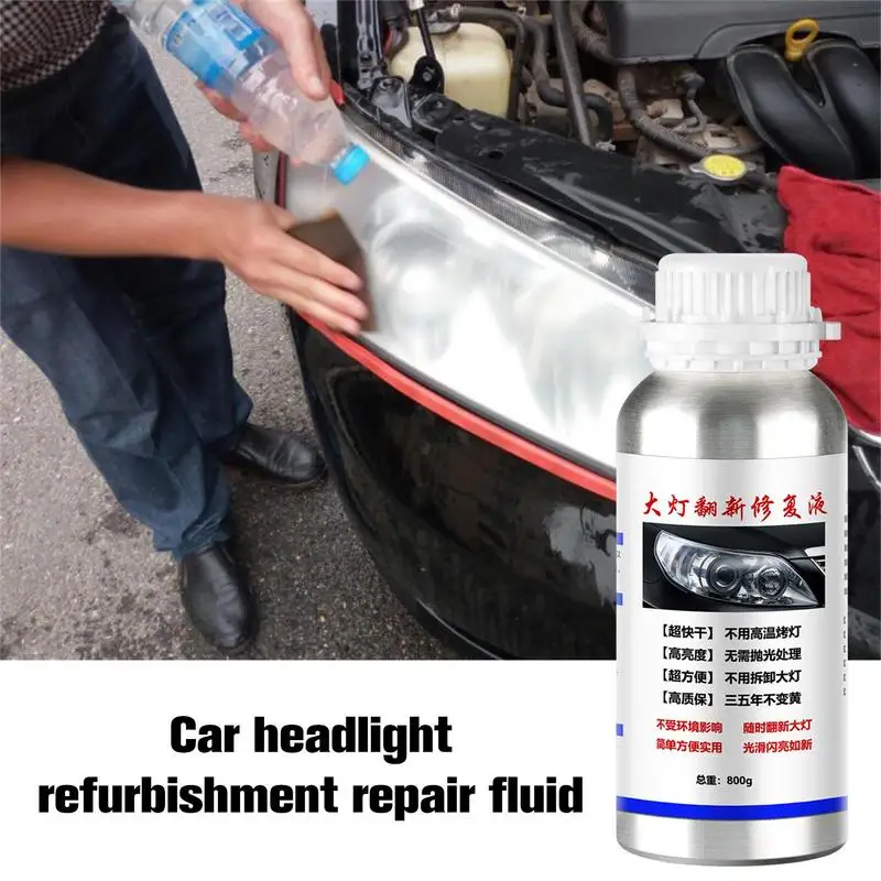

Car Headlight Scratch Repair Fluid Refurbish Polymer Protect Polish Liquid Auto Headl Light Polishing Cleaning Kit Automotive