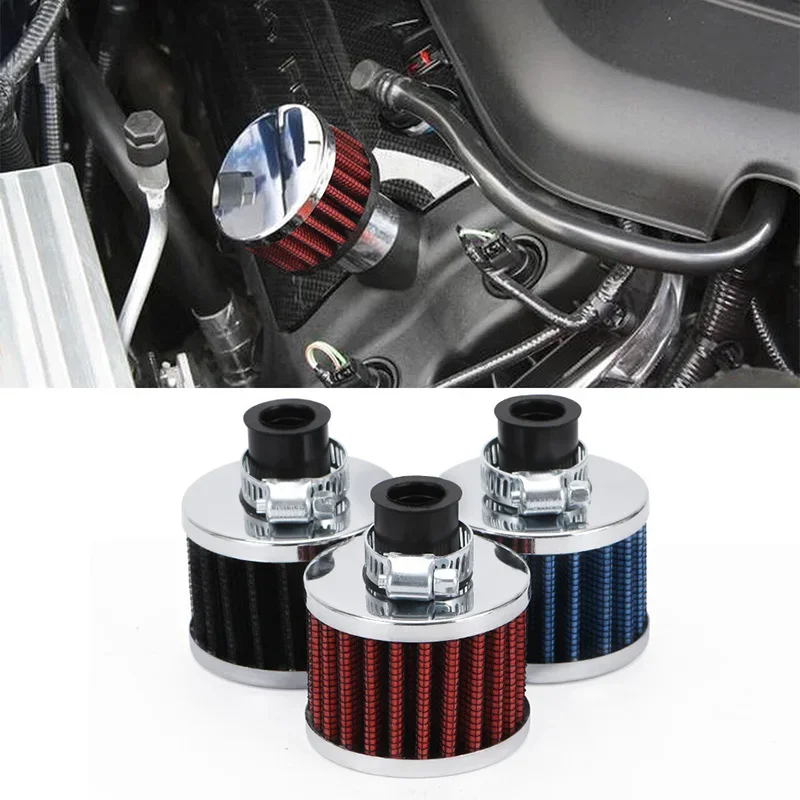 

12mm Car Air Filter For Motorcycle Cold Air Intake High Flow Crankcase Vent Cover Mini Breather Filters Universal