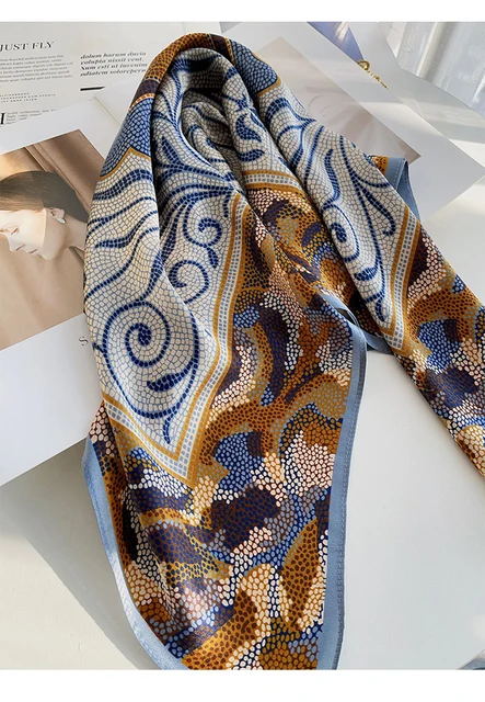 Scialle Chiffon Donna Elegante - Stampa Quadrata Per Cerimonie | Pashmina Leggera E Versatile - Foto 9