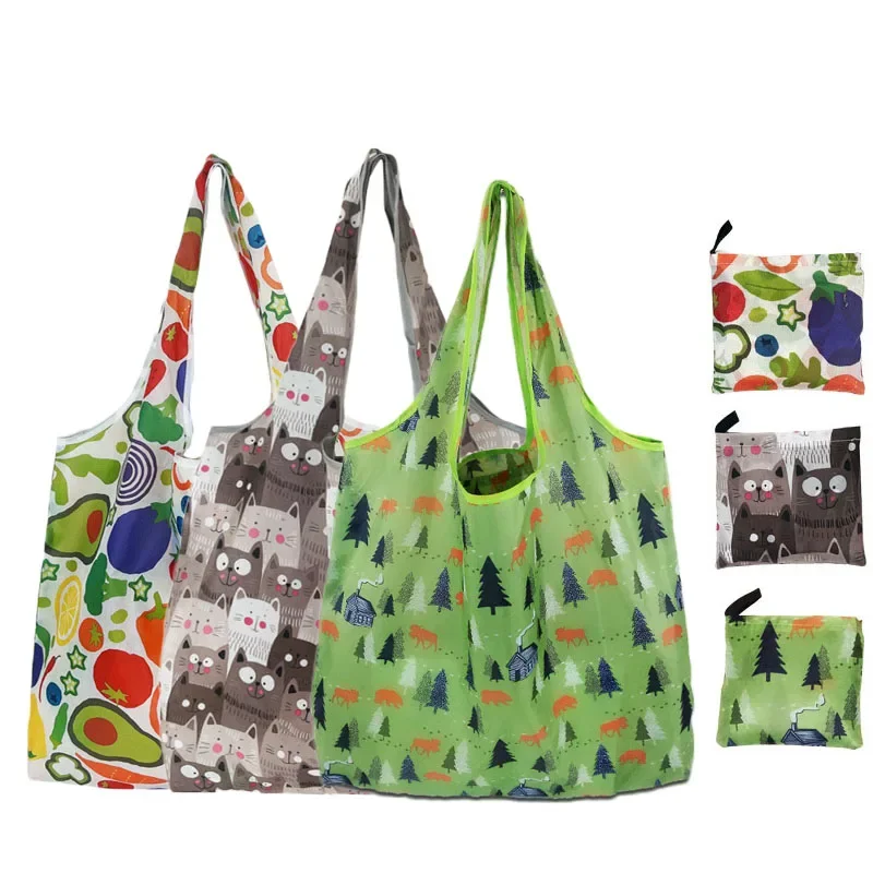 Large Reusable Shopping Bags Women Foldable Eco Tote Bag Female Girl Grocery Bags Foladble Shopper Bag Case Shoulder Bags