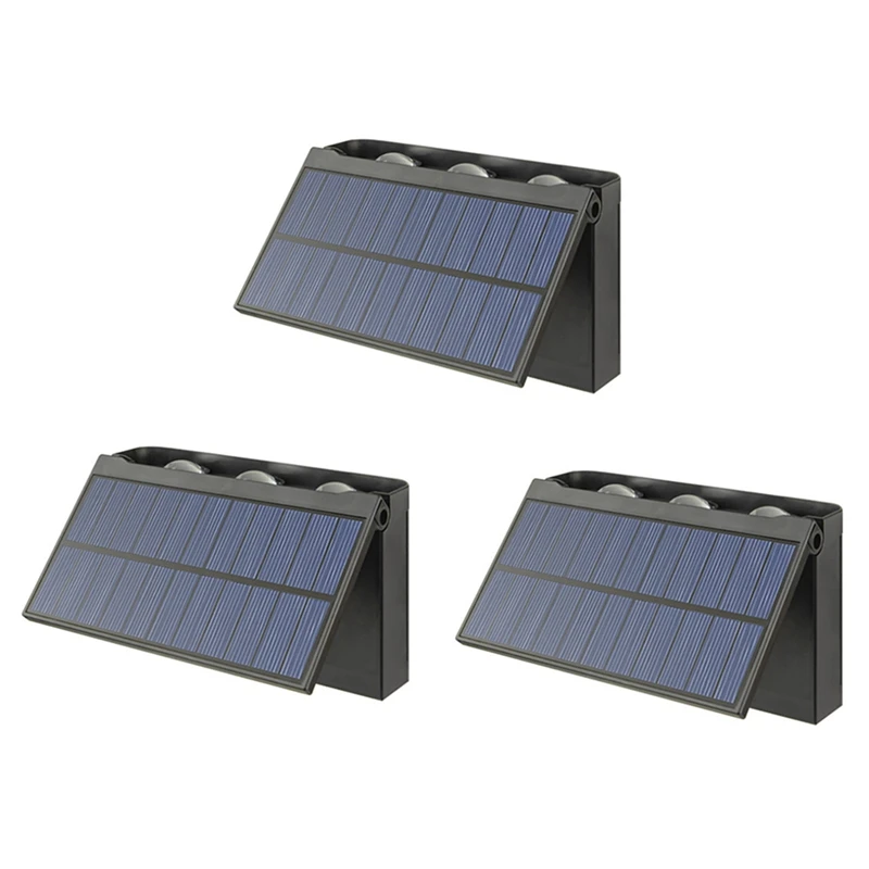 

3 Pcs LED Outdoor Wall Solar Light Waterproof Garden Wall Lighting For Villa Patio Stair Corridor