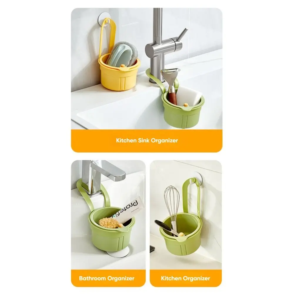 Plastic Kitchen Sink Filter Basket White Yellow Green