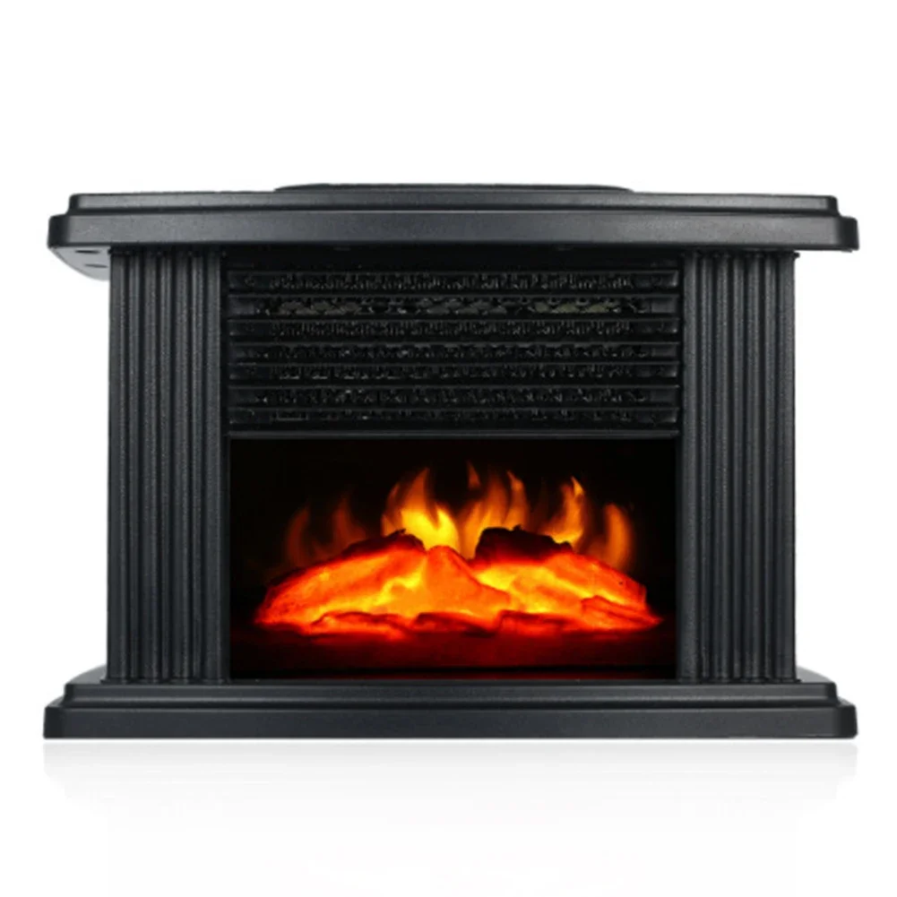1000W Electric Fireplace Heater With Remote Control Flame Heater Indoor Space Stove Portable Desktop Hot Fan Winter