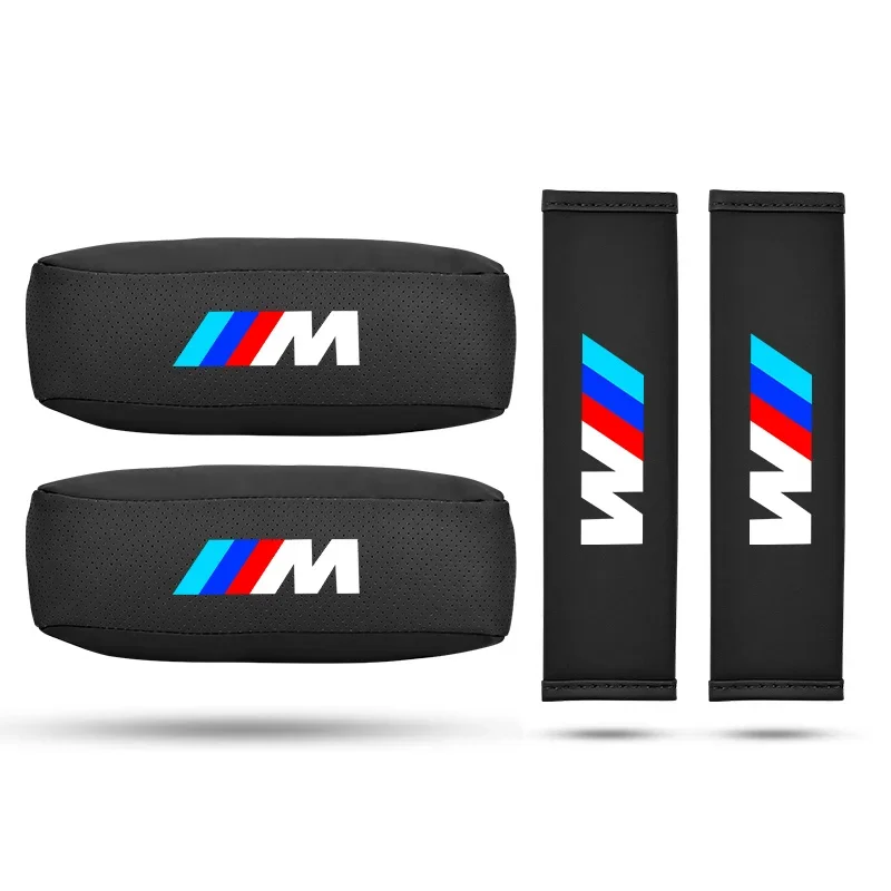 Car Headrest Neck Pillow Seat Belt Shoulder Pads For BMW E36 E46 E53 E90 E60 E61 E93 E87 X1 X3 X5 X7 F30 F20 M F10 E28 G30
