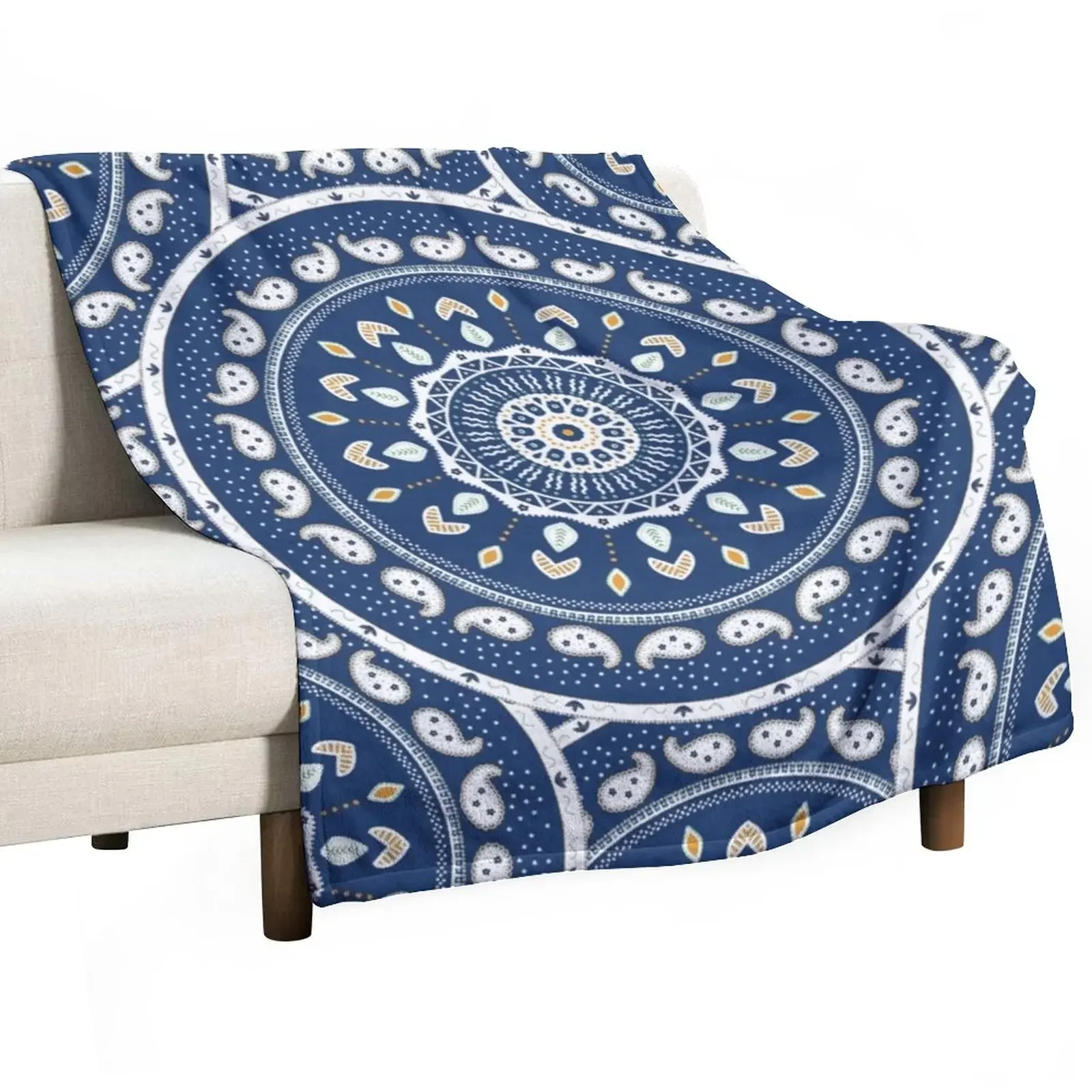 

New Blue White Yellow Green Mandala Design Throw Blanket Soft Big Luxury Designer Sofa Quilt Blankets