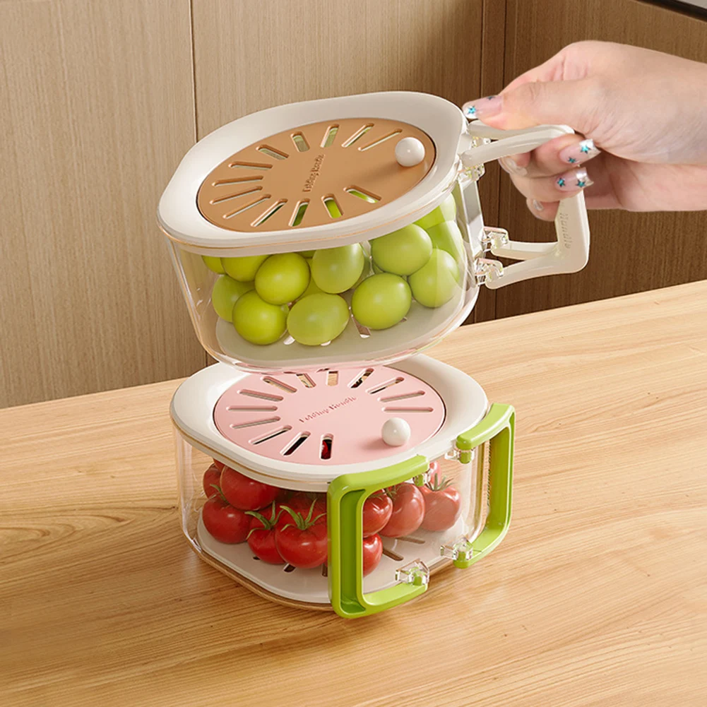 2 In 1 Draining Preservation Basket Portable Compact Strainer Bowl Kitchen Accessories