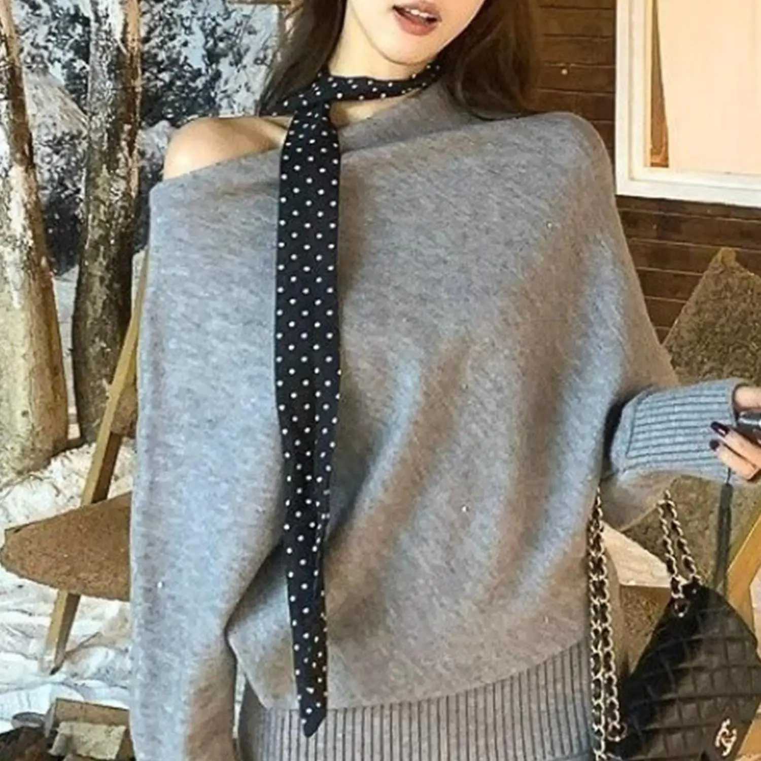 Korean Style Polka Dot Scarf For Women Handle Bag Ribbons Brand Fashion Head Scarf Narrow Long Skinny Neckerchief Headbands