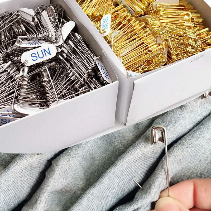 50/100pcs 고품질 안전 핀 DIY 바느질 도구 액세서리 실버 금속 바늘 안전 핀 작은 브로치 의류 액세서리