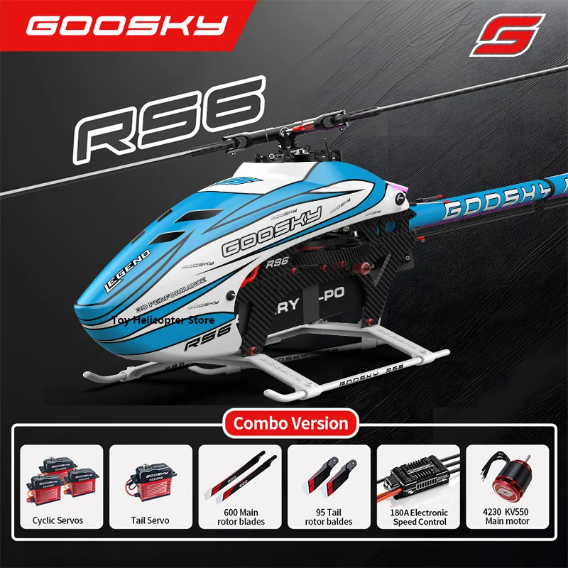 GOOSKY RS6 콤보 전문 RC 헬리콥터, 600급 3D 곡예 비행, 탄소 섬유 및 금속 구조, 성인용 RC 항공기 RT
