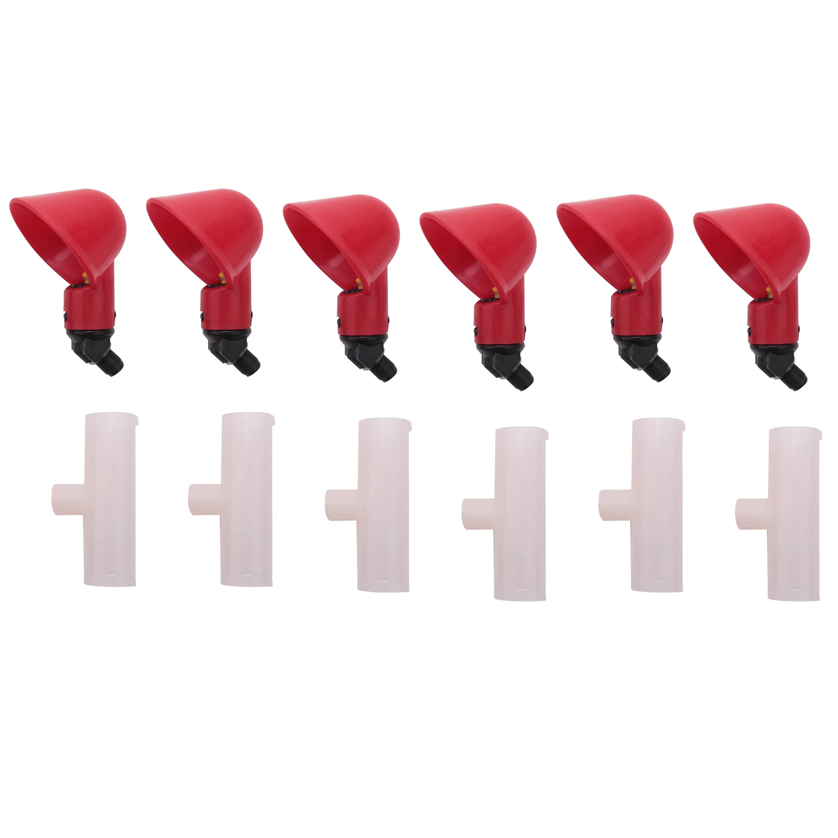 Tazze Per Abbeveratoio Di Pollo, Raccordi A T Per Mangiatoia Per Abbeveratoio Di Pollo, Abbeveratoio Automatico Per Pollo Anatra Quaglia 6 Pezzi