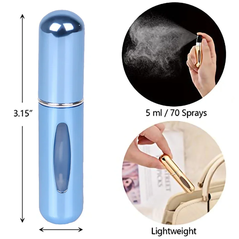 5ml Perfume Atomizer Portable Liquid Cosmetics Containers Traveling Mini Alcochol Perfume Refillable Bottles Empty Spray Bottle 5