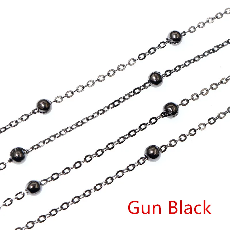 5 metri/lotto 3.5mm catene a sfera bronzo oro argento colore collana fatta a mano braccialetto gioielli fai da te che fanno risultati accessori  36