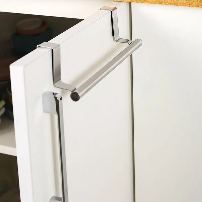 Over The Door Towel Rack Bath Towel Bar Bathroom Holder Hand Bar Adjustable Multi-functional Bathroom