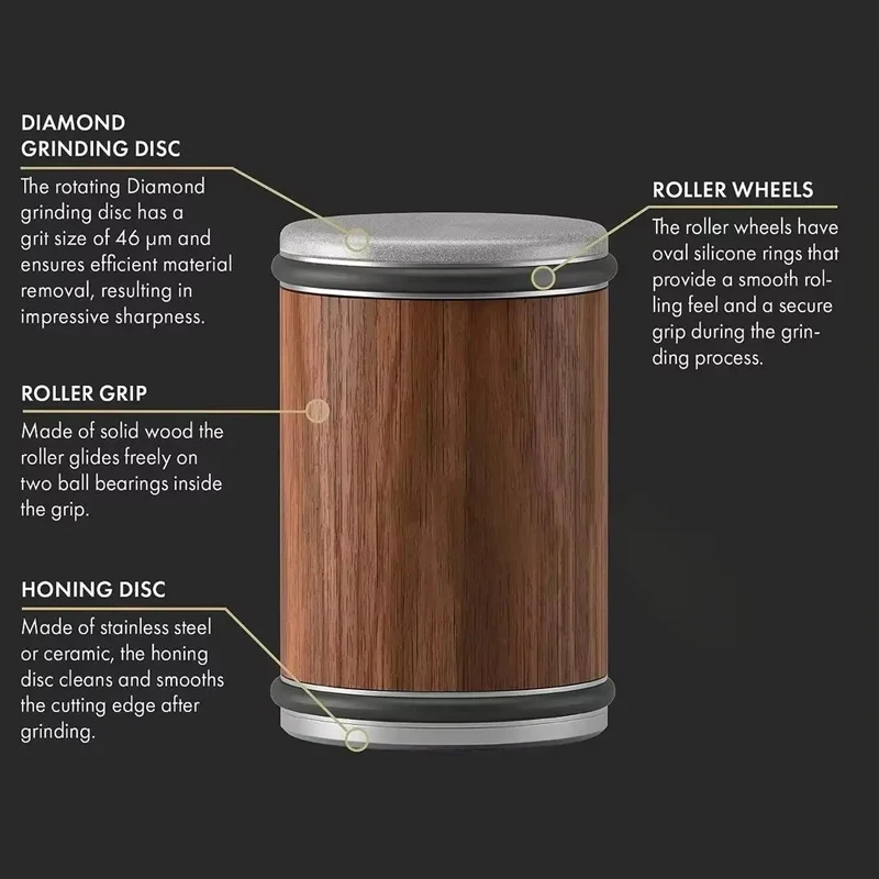 전문가용 롤링 나이프 샤프너 (15/20) °   각도 조절 가능한 자석식 주방용 숫돌 셰프 나이프 연마기