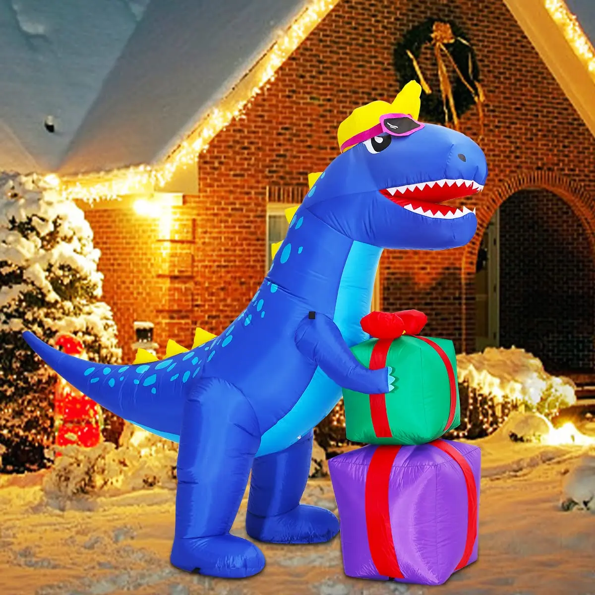 thumbnail image 1 of Nuevo árbol de Navidad de Papá Noel con arco de trineo, decoración inflable para el hogar y exteriores, luz LED, decoración para fiestas de jardín y Año Nuevo, regalos, 1 of 5