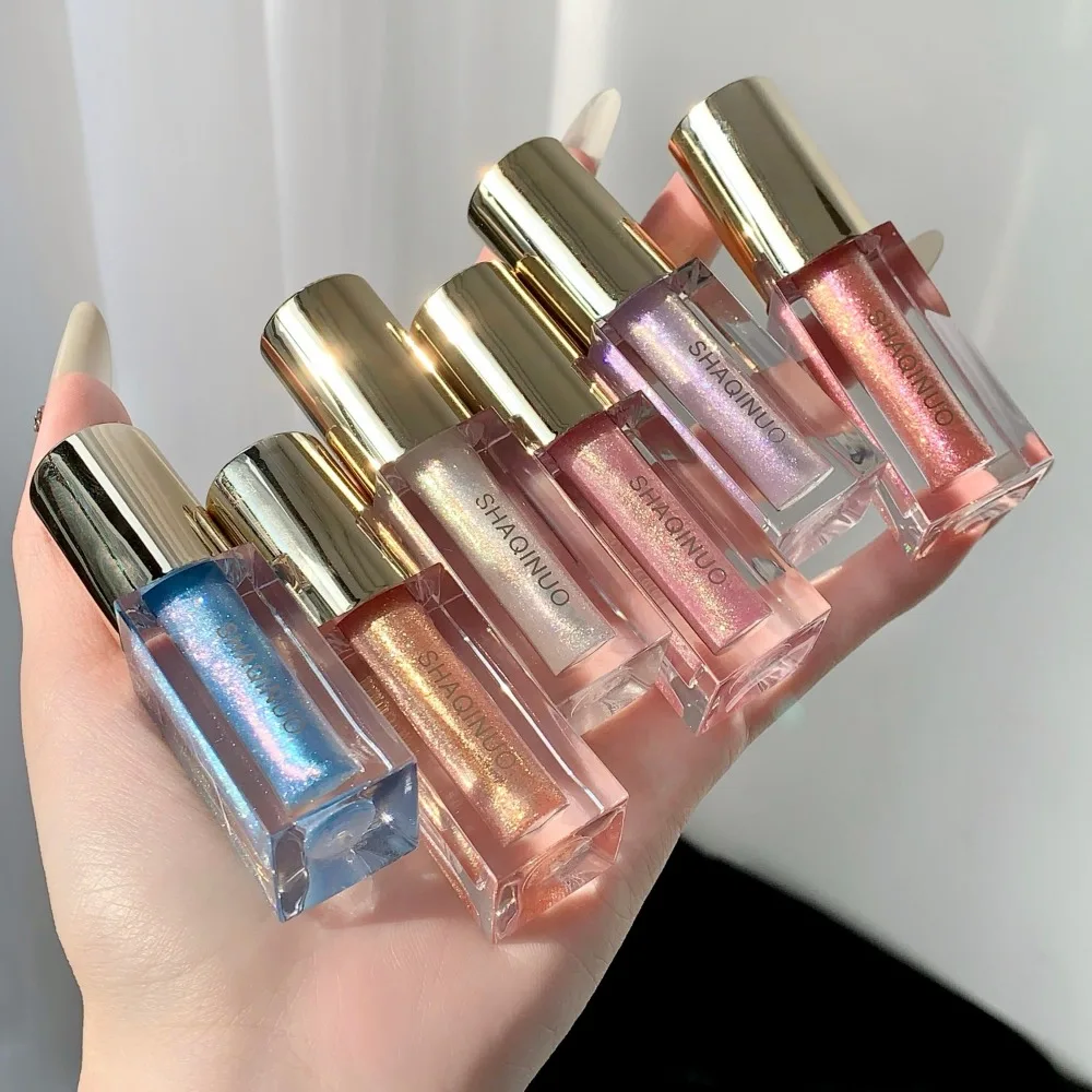 3D-Diamant-Lippenglanz in klarem, pinkfarbenem Schimmer mit Glitzer-Metallic-Lila-Effekt – Feuchtigkeitsspendender Lippen-Tint mit Spiegelglanz und funkelndem Make-up_voghion.com