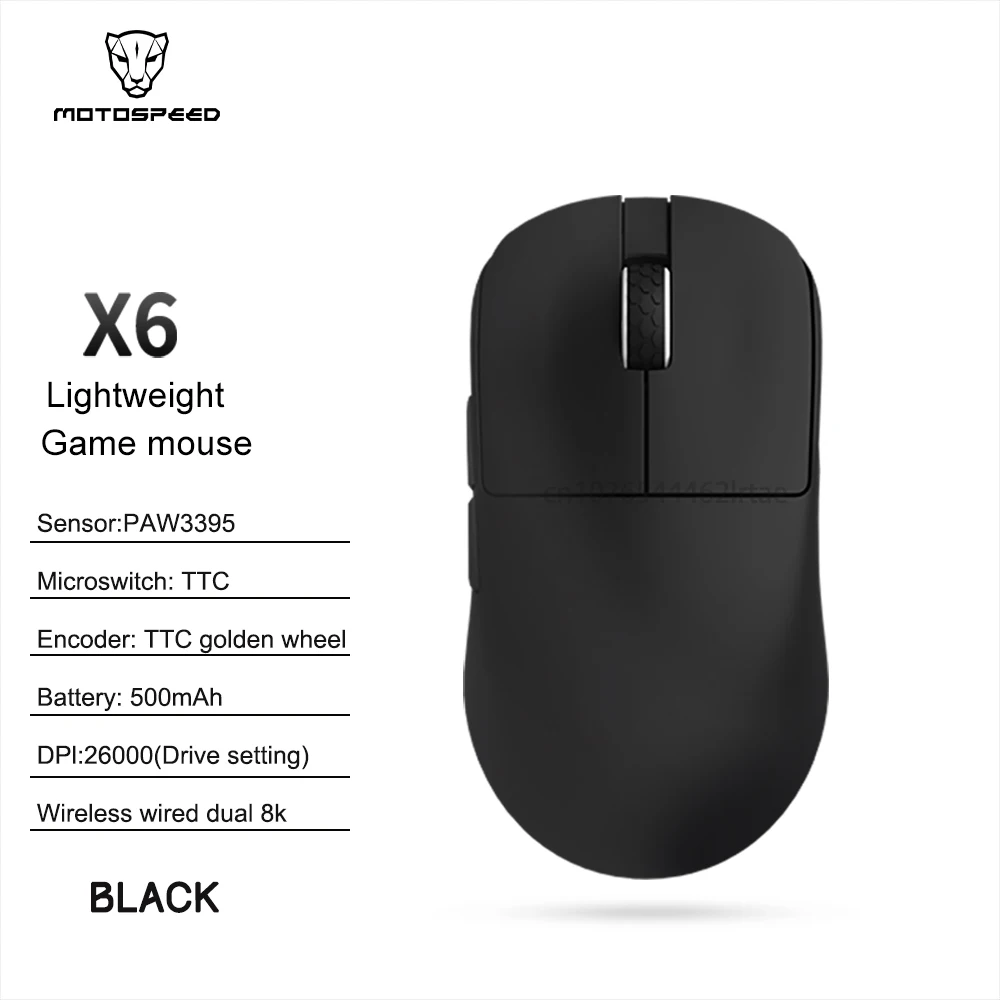 マウス・トラックボール Darmoshark Motospeed X6 MAX 8K Black Amazon.com: MOTOSPEED X6 Wireless Gaming Mouse,Two-Mode 8K