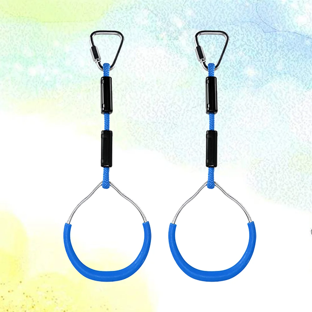 

2pcs Swing Gymnastic Rings Non Rings for Bodyweight Workout Strength Training Kids Outdoor Backyard Play ( Blue )