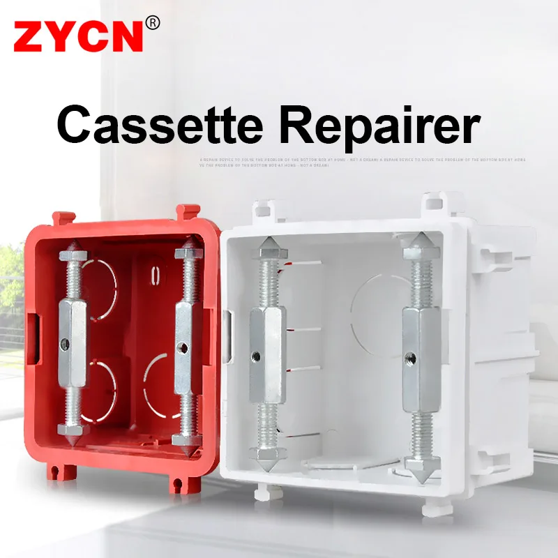 86-Type PVC Cassette Repair Box – Wall Socket Fixing Kit With Support Rod & Screws (2 PCS)
