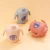 1PC Baby Silicone Sippy Cup Cartoon Penguin Shape Water Bottle Visible Baby Bottles Transparent Cups Portable Baby Tableware 3