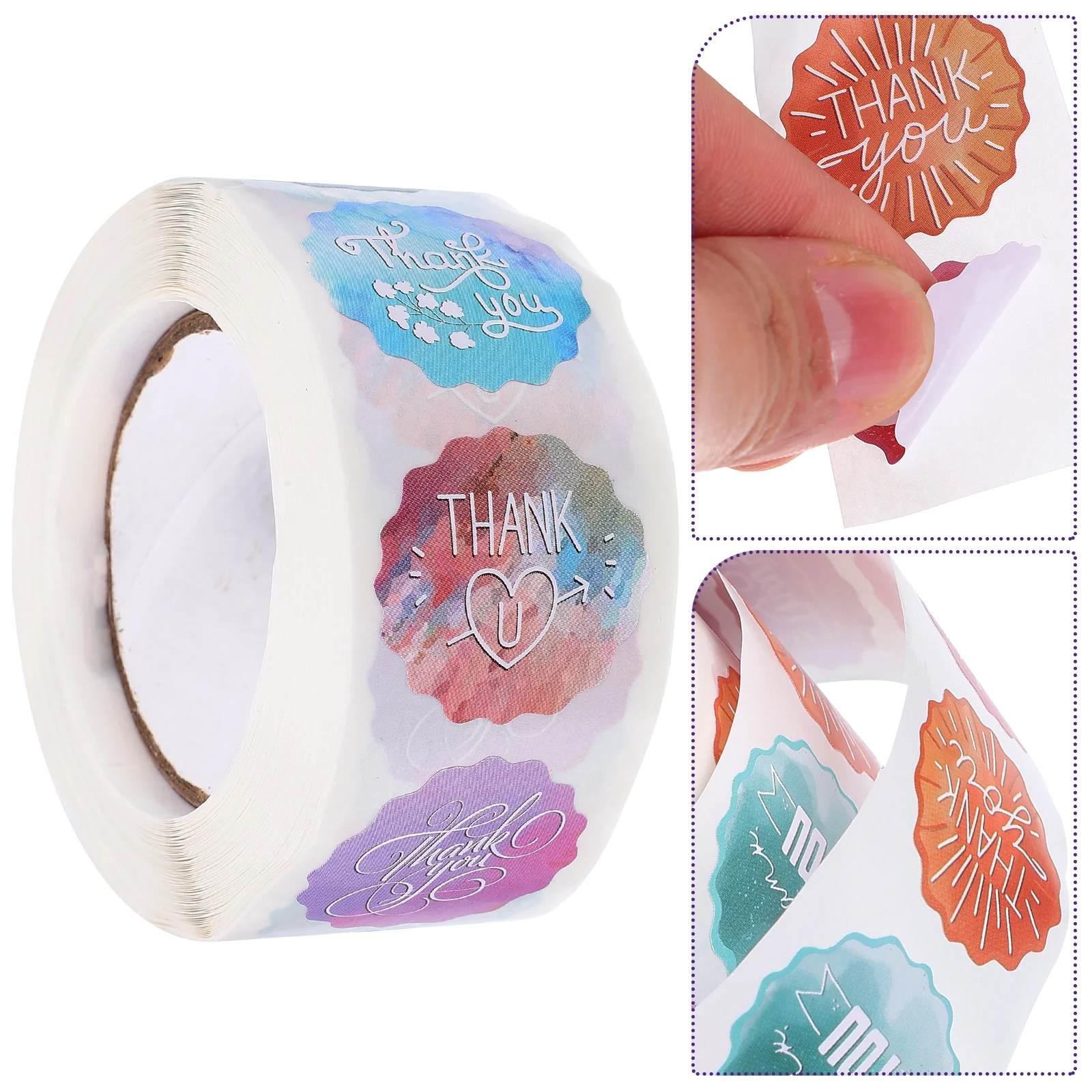 

1 Roll Adhesive Thank You Gift Label Sticker Envelope Sealing Stick Packaging Sticker