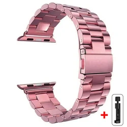 Premium Stainless Steel Metal Watch Band for iWatch 49mm (Pink and tool)