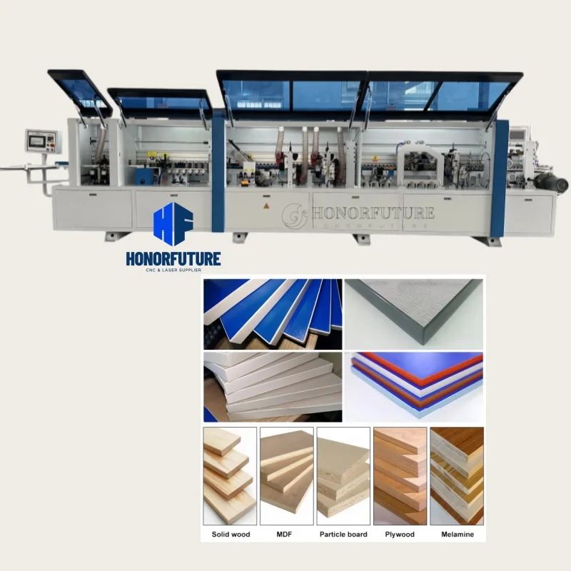 맞춤형 자동 베벨 곡선 실링 접착 본딩 도구 판매 다기능 완전 자동 PVC MDF 엣지 밴딩 기계
