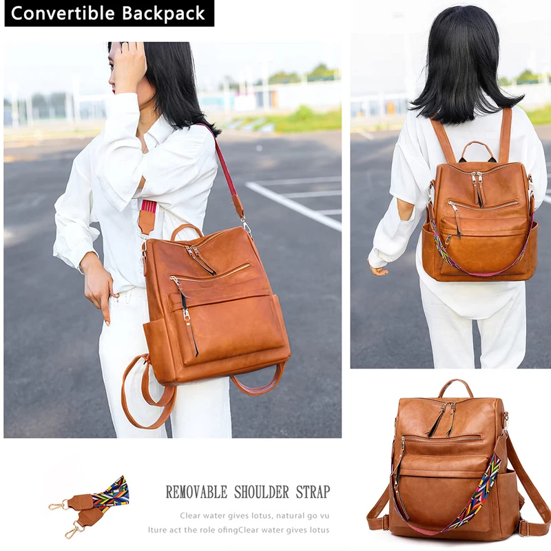 Banuce Fashion Stylish Small Leather Convertible Backpack Purse for Women  Shoulder Bag Brown, Brown, One Size, Retro : Amazon.com.au: Clothing, Shoes  & Accessories