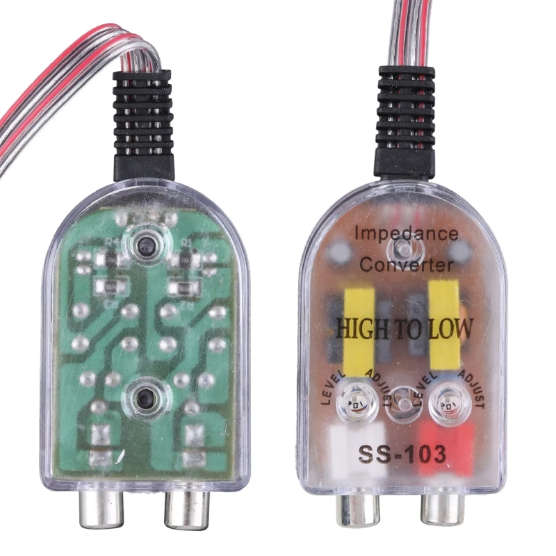 Car Stereo Amplifier Car Stereo 12V RCA Speaker Amplifier High To Low Level Line Output Converter Adapter Wiring Adjustable Auto Part