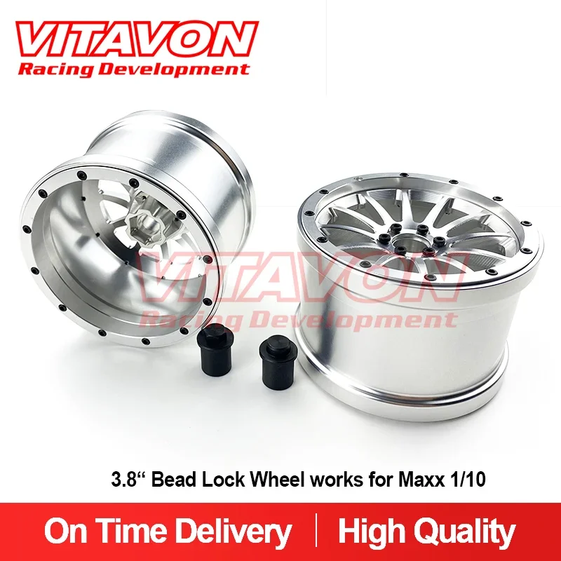 

VITAVON CNC 3.8“ Bead Lock Wheel works for Maxx 1/10 Road Rage #1177 tire