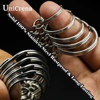 UniCrena Split Ring Stainless Steel Key Ring with Chain and Jump Rings Keychain for DIY Crafts, Jewelry Making, Dog Tags Bulk 6
