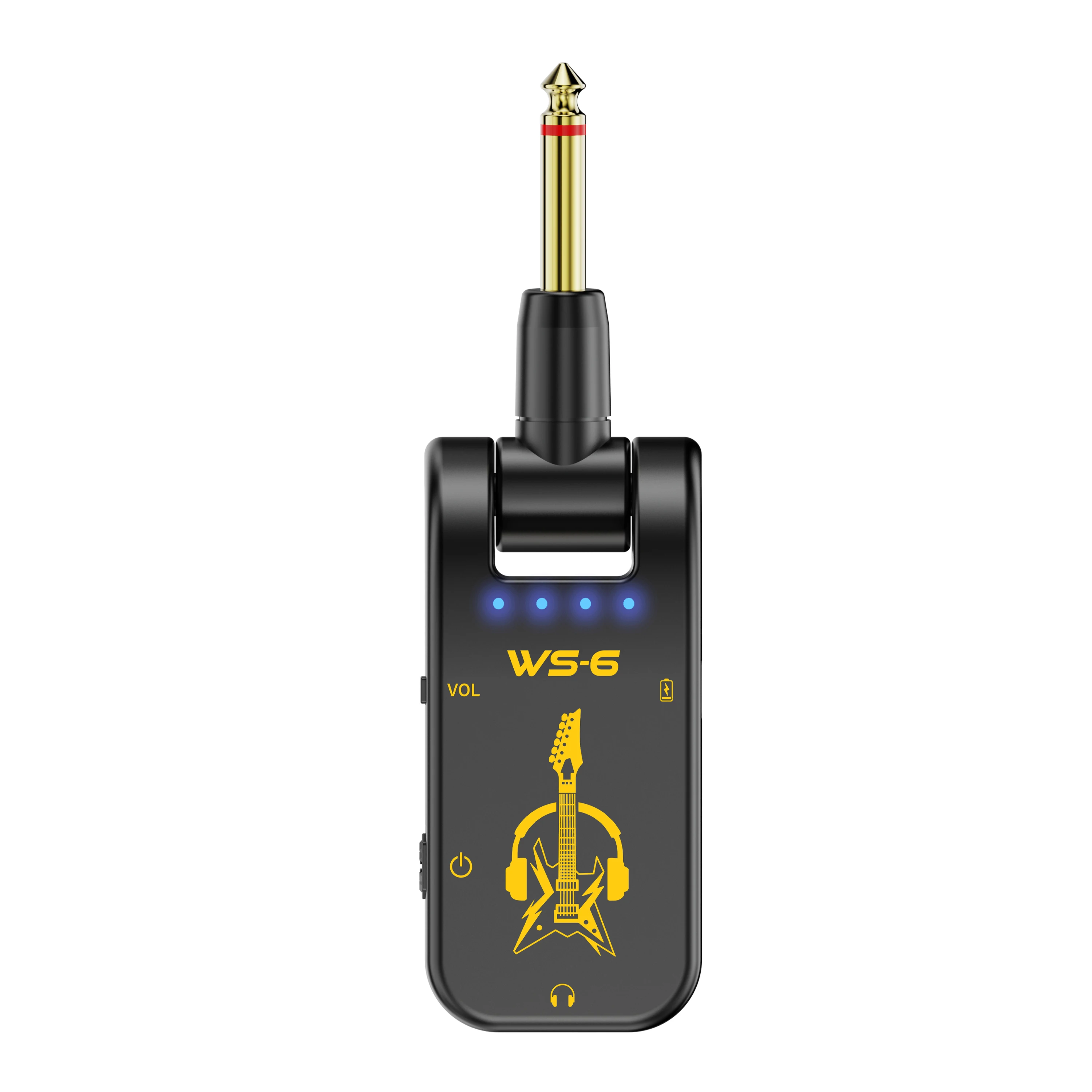 Portable Guitar Headphone Mini Amp Rechargeable Lithium Battery Swivel Audio Jack Guitar Practice