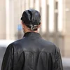 Leather Cap  Men's Imitation Sheepskin Beret  Leather Hat The Elderly Forward Hat  Artificial Leather Hat Literary and Retro 3