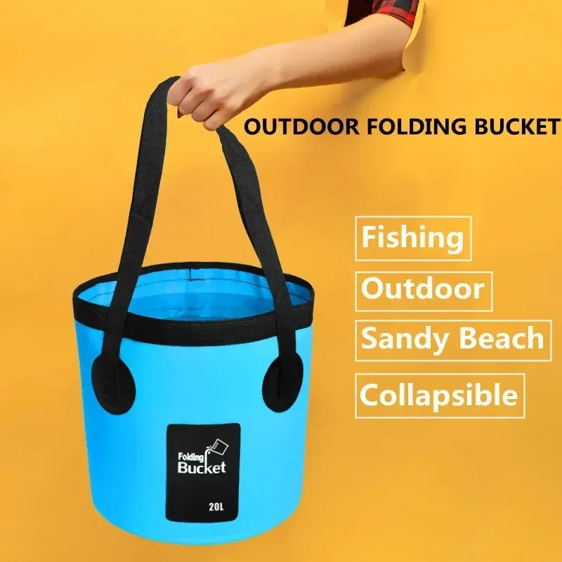 Car Wash Bucket 12L 20L Portable Outdoor Travel Foldable Water Multifunction Folding Bucket Water Camping Accesorios Veh&iacute;culos