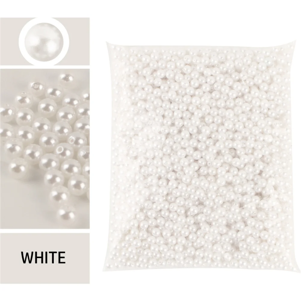 Round Shape Assorted Size ABS Pearl Beads for DIY Crafting and Jewelry Making