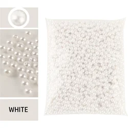 Round Shape Assorted Size ABS Pearl Beads for DIY Crafting and Jewelry Making (White 11)