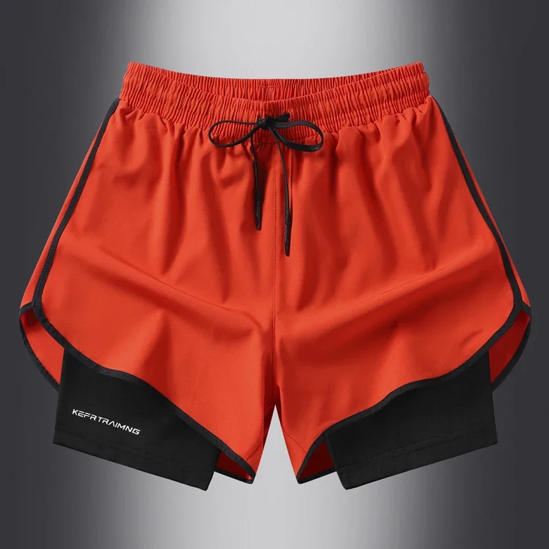 Track Shorts Man Running Training Fake Two Pieces Summer Men's and Women's Quick Drying Three Point Fitness Lining Sports Shorts 3