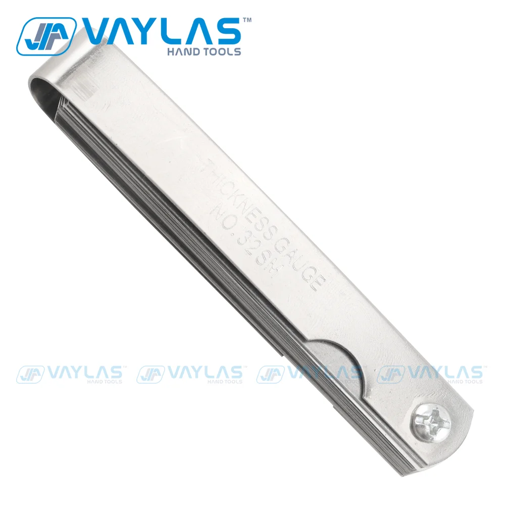 32 Blades Steel Feeler Gauge Set 0.04-0.88mm Dual Marked Metric & Imperial Measuring Tool