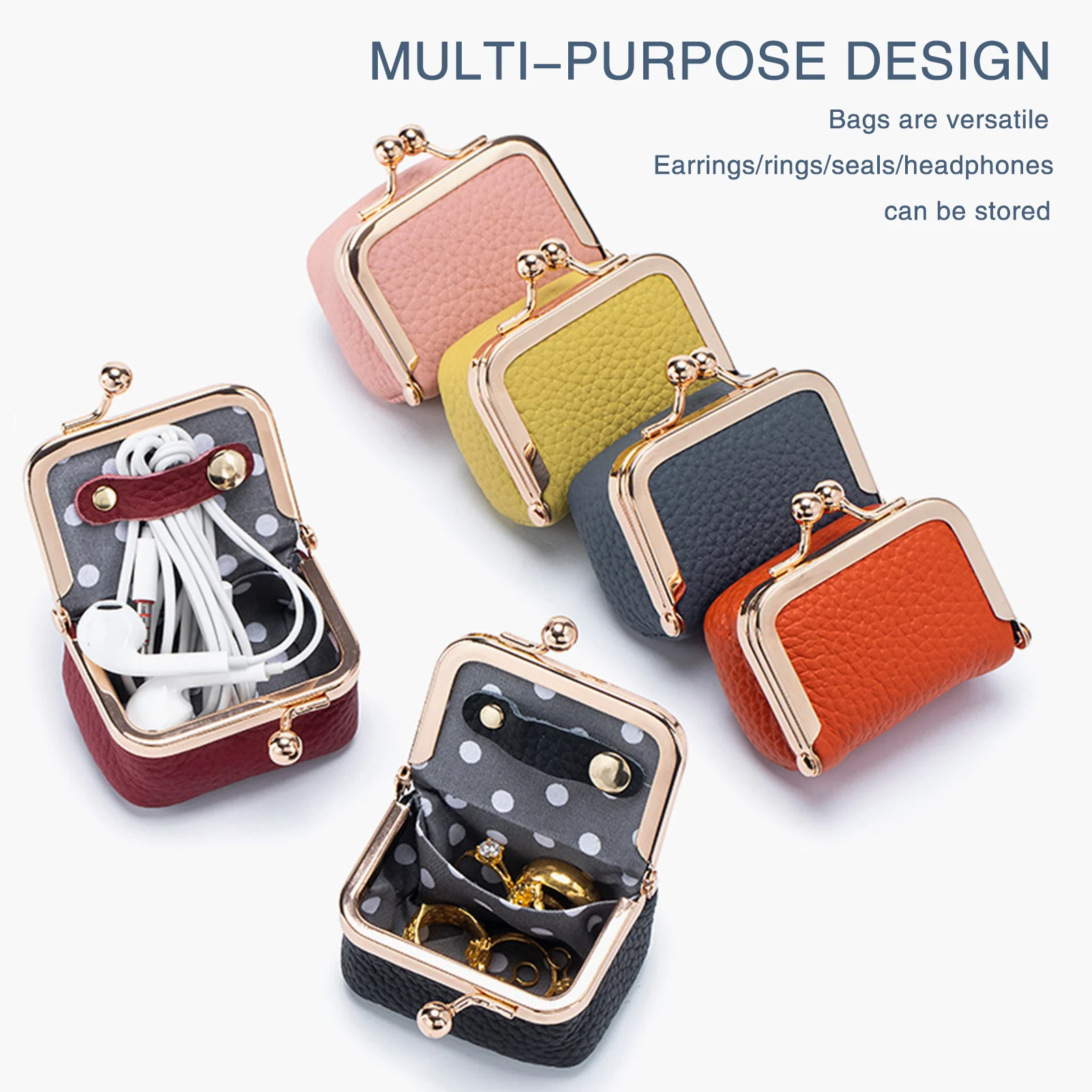 Luxurious Leather Miniature Jewelry and Coin Organizer - Compact Trinket Storage Wallet