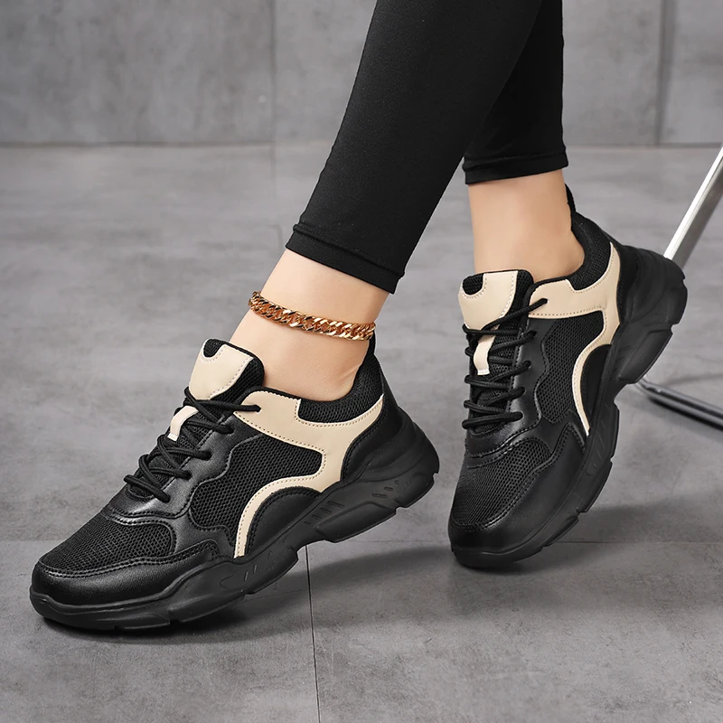 Lightweight Mesh Breathable Women's Sneakers Versatile Casual White Shoes for Comfortable Wear