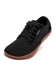 Minimalist Barefoot Unisex Walking Shoes - Wide Toe, Lightweight & Breathable Mesh Sneakers - 45 (Black Brown)