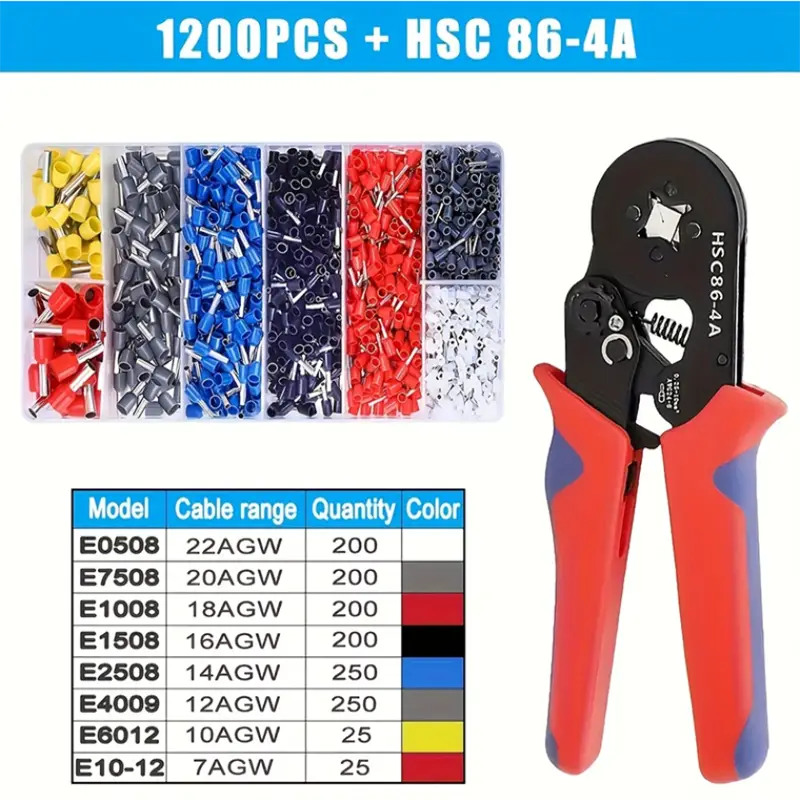 Crimper Plier HSC8 6-4 0.25-10mm ² 23-7AWG For Ferrule Tubular Terminals Ferrule Crimping Clamp Set Wire Head Electrician Tool image 1