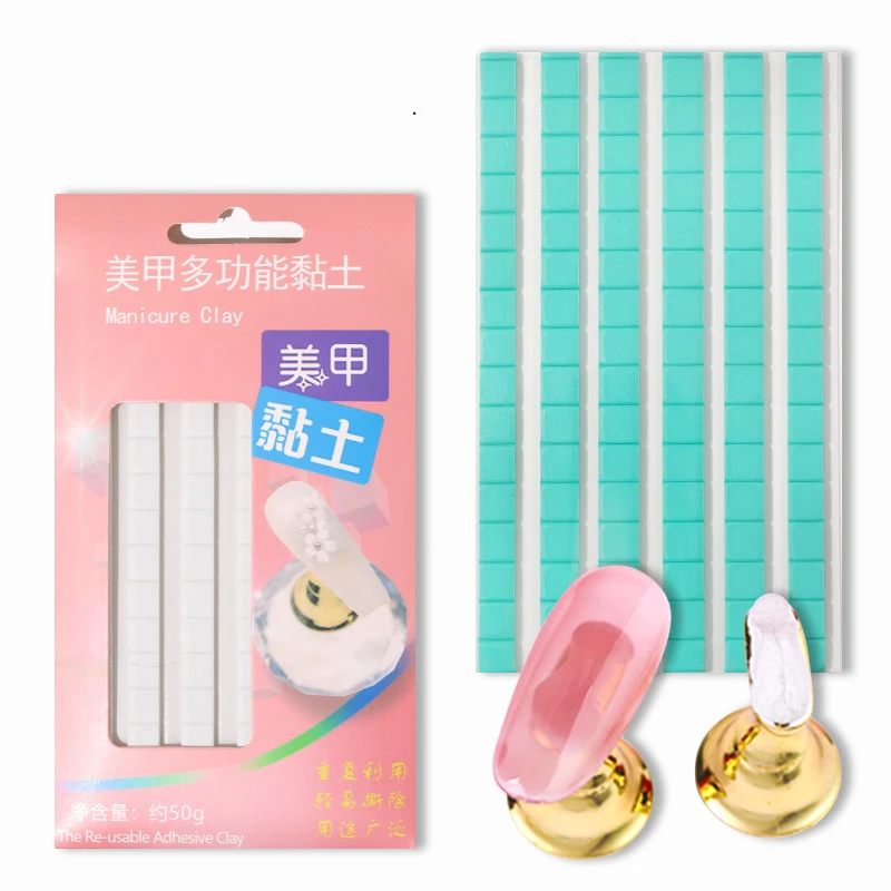 

Adhesive Glue Clay Reusable Nail Practice Stand Press On Tips Showing Shelf Nail Polish Display Stand Manicure Accessories