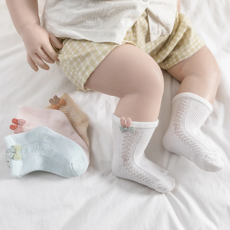 Baby Socks 1 Pair Soft Summer Ultrathin Mesh Socks for Boys Girls Rabbit Ear Mouse Newborn Kids Infant Toddler Elastic