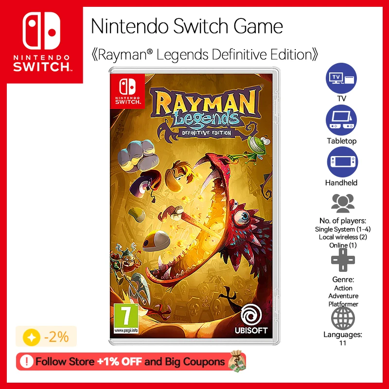 Nintendo Switch Game Rayman Legends Definitive Edition Genre Action  Adventure Platformer 11 Languages Tv Tabletop Handheld - Game Deals -  AliExpress