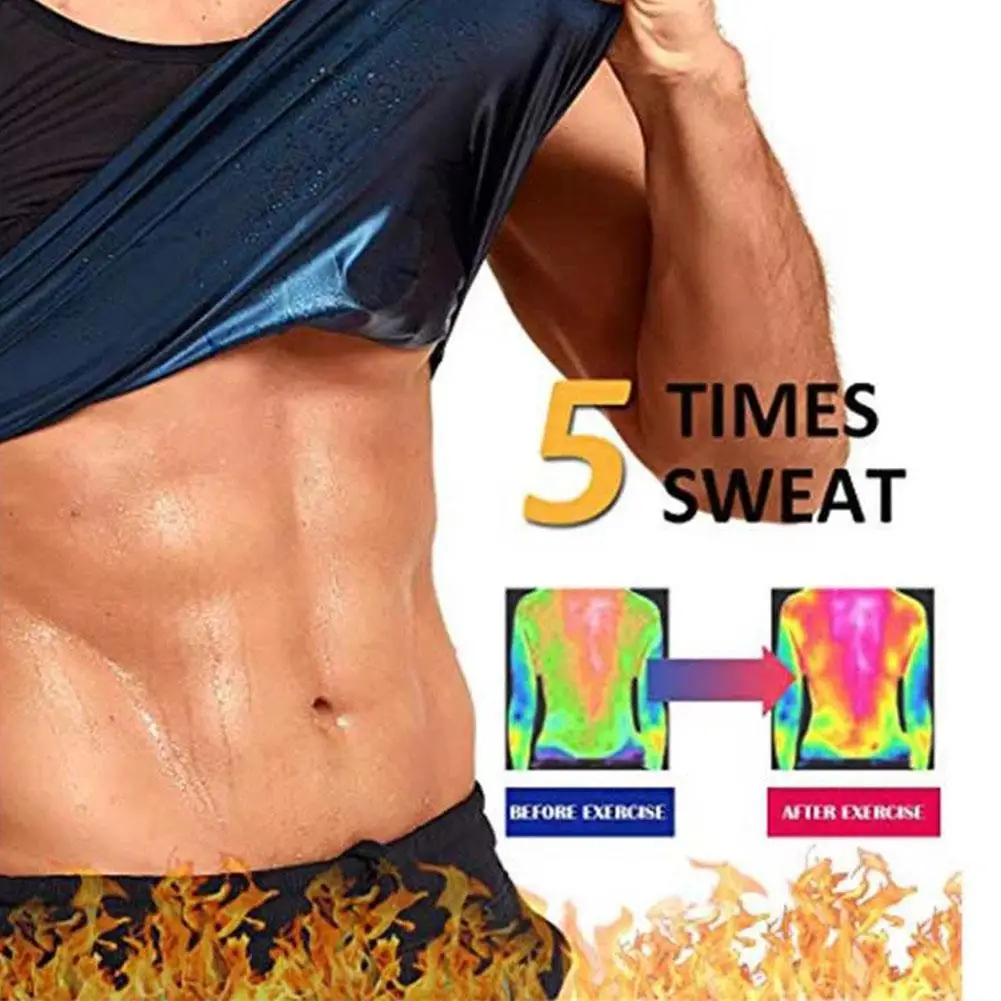 

Men Sauna Sweat Vest Body Shapers Waist Trainer Slimming Running Training Burning Sweatshirt Tank Effect Tops Gym Fat Shape Z6X1